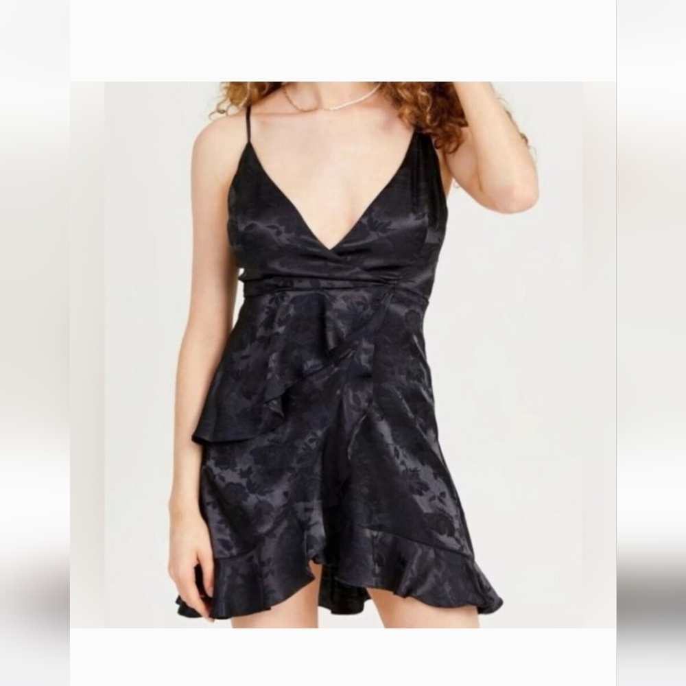 Altar'd State Black Floral Mini Dress